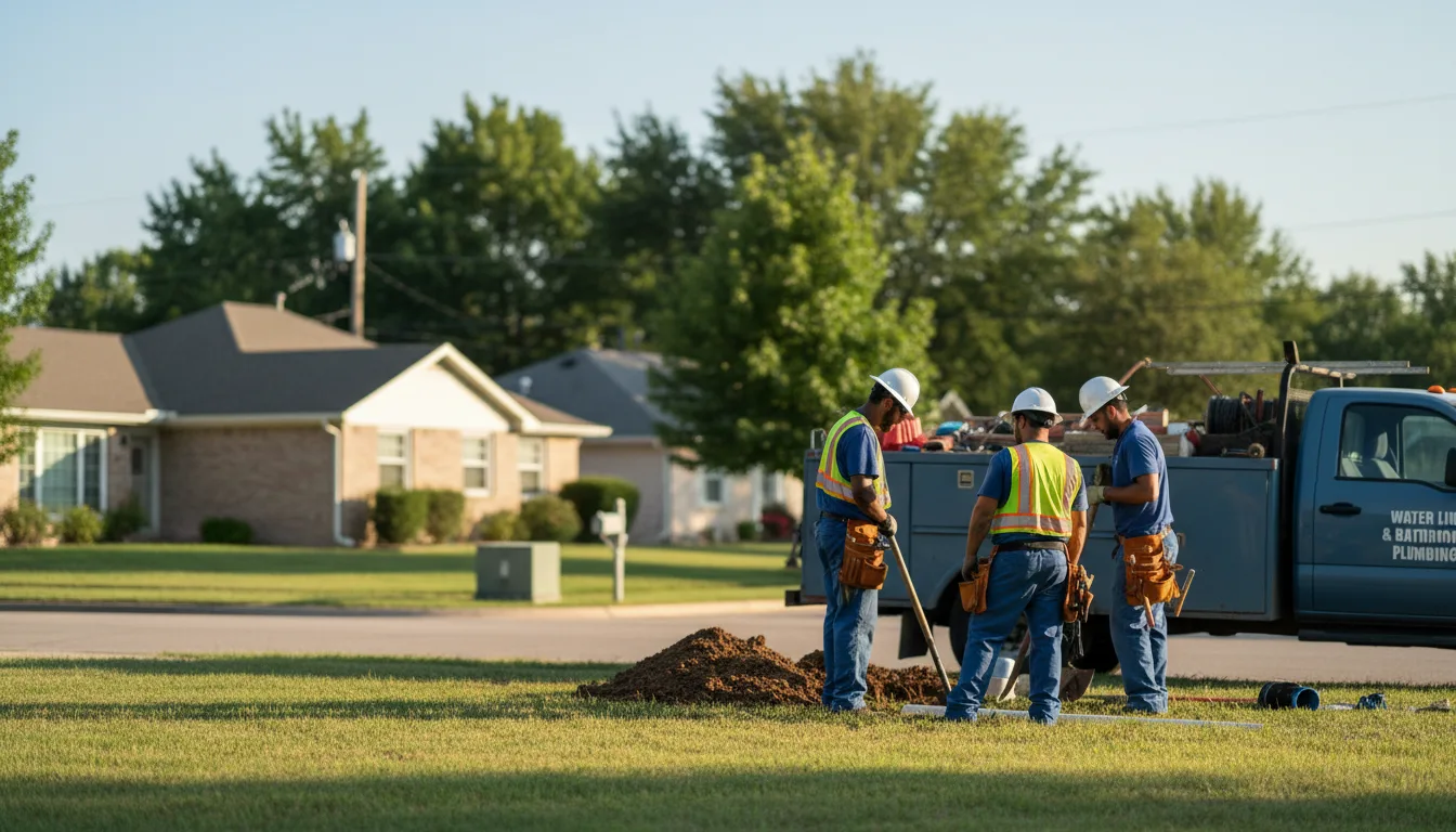 Residential water line and bathroom plumbing service in Loraine, IL